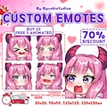Custom Twitch Emotes Or Kick Emotes | Twitch Emote for streamer Twitch, Facebook, Discord | Cute Chibi anime style | Twitch Emotes, Anime product logo