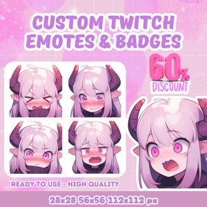 Custom Twitch Emotes Or Kick Emotes | Twitch Emoji for streamer Twitch, Facebook, Discord | Cute Chibi anime style | Twitch Sub Emotes