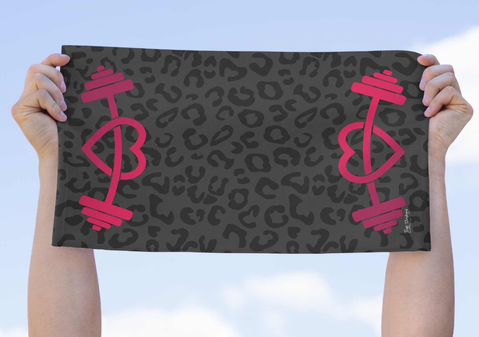 Sweat Is My Glitter XL Microfiber Workout Towel | Gym Bench Cover With Hood & Hook, Quick Dry, Motivational