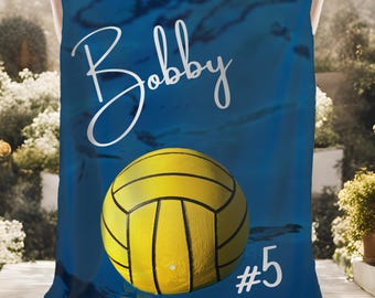 Personalized Water Polo Plush Blanket senior gift sports blanket throw blanket for Water Polo player gift for Water Polol custom sports gift