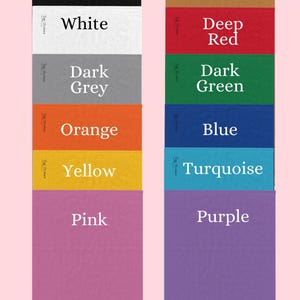 Puede incluir: Opciones de color para un producto, mostradas como muestras de tela en varios colores, incluyendo negro, blanco, gris oscuro, naranja, amarillo, rosa, marr&oacute;n claro, rojo oscuro, verde oscuro, azul, turquesa y morado.