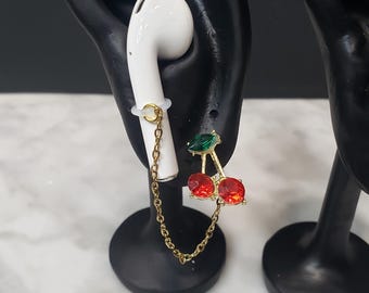Airpod anti loss Cherry earring for earbud earrings earphone elegent earring gold platted anti-loss earring for airpod pro headphone earbub