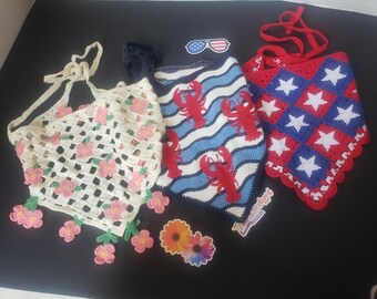 Only one Headscraf Triangle Headband Knitted Headscarf Handmade Crochet hair accessories fisherman aesthetic design bandana