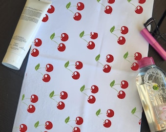 Cherry gym towel cute gym towel coquette design Valentines gym towel sweater Towel yoga class spin class towel gym gift idea cherry design