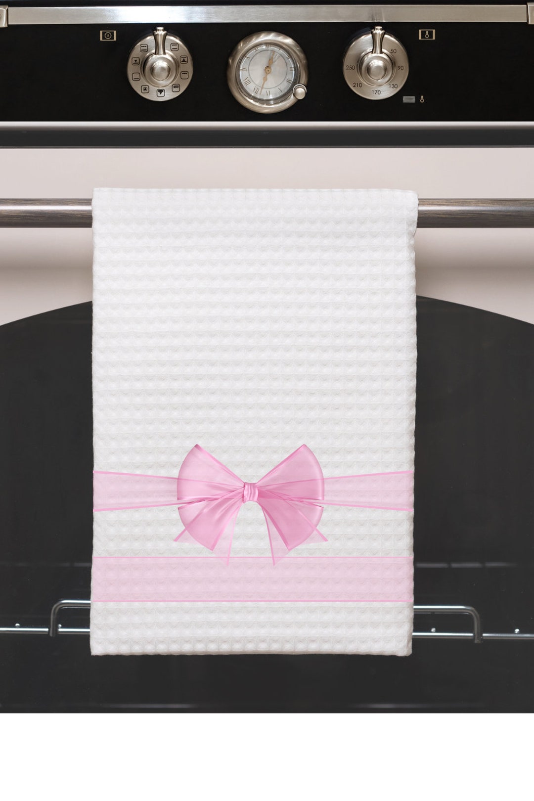 Pink Bow Kitchen Hand Towel Kitchen Dish Towel Tea Towel Kitchen ...