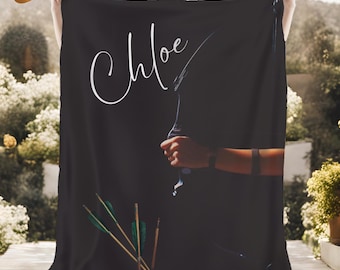 Personalized Archery Plush Blanket senior gift sports blanket throw blanket for Archery player gift for Archery custom team sports gift