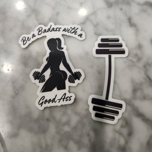 Gym sticker cute gym theme sticker gym sticker for water bottle gym barbell sticker fit girl booty sticker fitness enthusiast sticker laptop