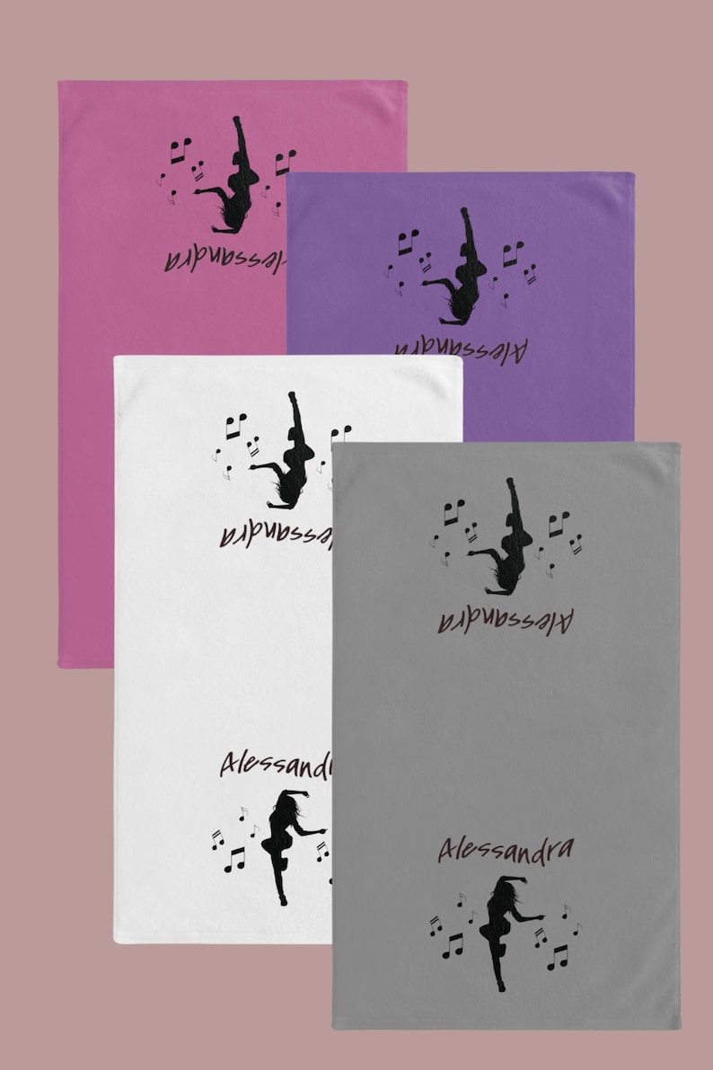 Custom name towel for exercise class Zumba