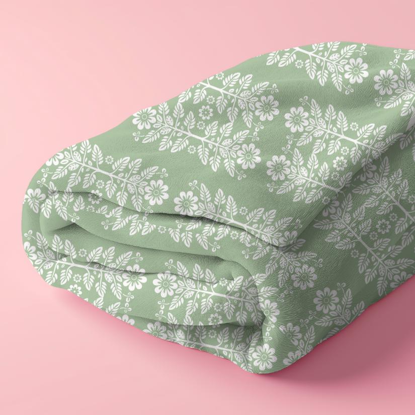 Swedish Floral Pattern Print Blanket