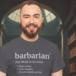 Funny Barbarian Definition T-Shirt: D&D Gamer Gift