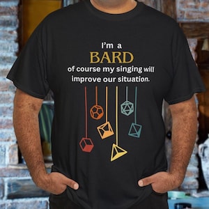 Chemise drôle de barde D&D : vêtements de gamer de geek