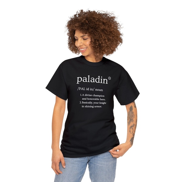 D&D Paladin Definition T Shirt, Dungeons and Dragons Crewneck Shirt, Men's Women's Teen T-Shirt