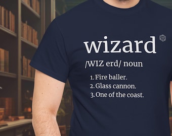 Rolig T-shirt med definition av trollkarl: D&D RPG-klasströja