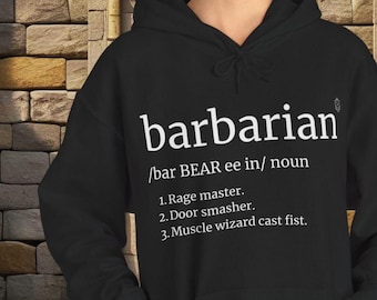 Funny Barbarian Definition Hoodie: D&D Rage Master Sweatshirt