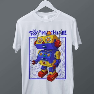 La máquina de juguetes, camiseta de manga corta unisex para niños y familias con cuello redondo, diseño clásico de dibujos animados para imprimir