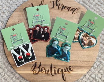 Sparkly Vampire Earrings 14k Or Sterling Silver Hooks