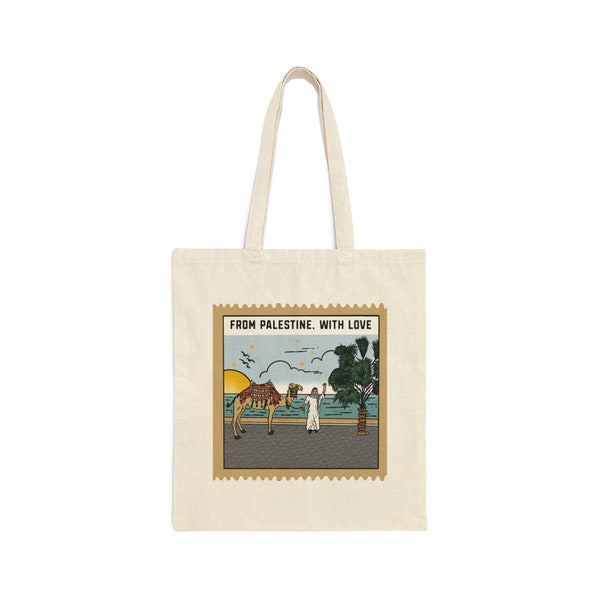 From Palestine, With Love- Cotton Canvas Tote Bag