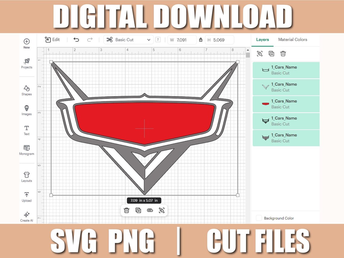 Cars Logo Plate Svg, Cars Svg, Cut Files for Cricut, Instant Download ...