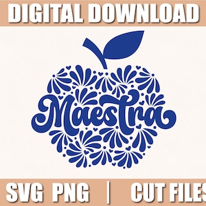 Mexican Talavera Maestra Svg, Mexican Talavera Corazon Svg, Png, Cut files for Cricut, instant download, COD050