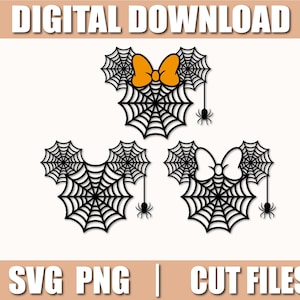 Halloween Mouse Svg, Halloween Svg, Mouse Spider Web Svg, Cut files for Cricut, instant download, COD118