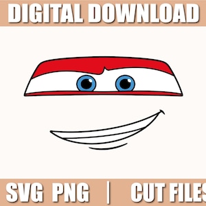 Lightning Face Svg, Car Face Svg, Cut files for Cricut, instant download, COD091