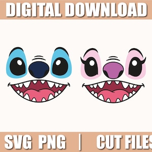 Puede incluir: Descarga digital con dos caras de dibujos animados, una azul y otra rosa, con ojos grandes, narices y bocas abiertas. La cara azul tiene una nariz azul oscuro, mientras que la cara rosa tiene una nariz morada. El texto "DESCARGA DIGITAL" está en la parte superior.