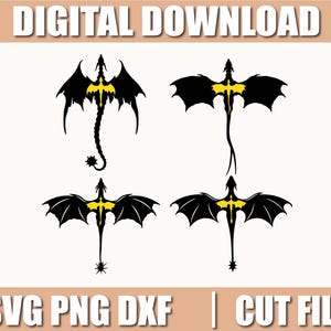 4th Wing svg, Dragon Svg, Cut files for Cricut and Silhouette, instant download, COD057