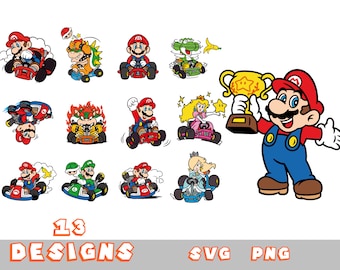 Racing Retro Games, Kart Svg, Characters SVG, Cut files for Cricut, Svg, png, instant download, #005