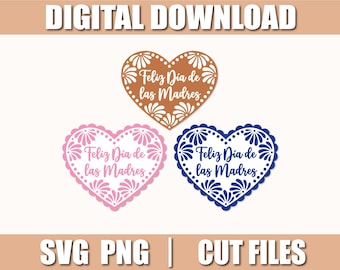 Feliz Dia De Las Madres Svg, Mother's Day Svg, Png, Heart of Clay Svg, Cut files for Cricut, instant download, COD162