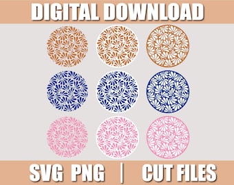 Mexican Talavera Svg, Mexican Talavera Circle Svg, Png, Cut files for Cricut, instant download, COD133