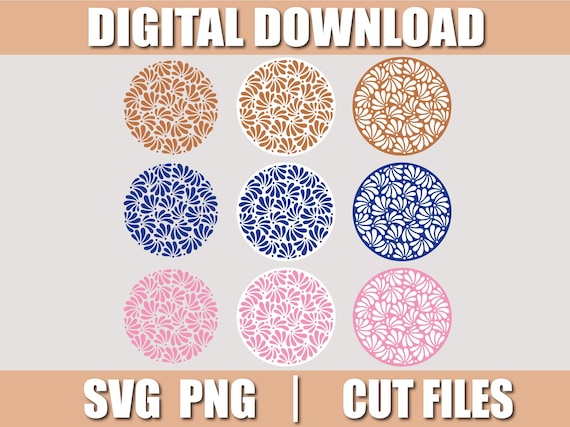 Mexican Talavera Svg, Mexican Talavera Circle Svg, Png, Cut files for Cricut, instant download, COD133