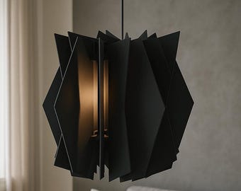 Lampada a sospensione geometrica moderna – File digitale tagliato al laser (fai da te)