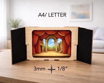 Teatro Kamishibai (Butai) / Modello tagliato al laser / A4/Lettera / SVG DXF PDF