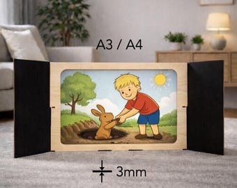 Teatro Kamishibai (Butai) A3/(A4) / File tagliati al laser / PDF SVG DXF