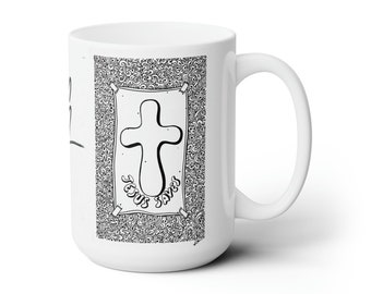 Jesus Saves Rocheputter Ceramic Mug 15oz