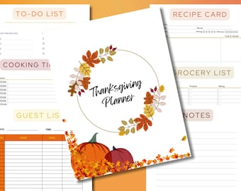 Thanksgiving Planner Printable, Thanksgiving Binder, Holiday Planner, Printable Holiday Planner, PDF Instant Download