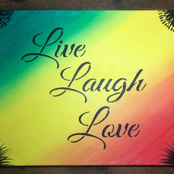 Live Laugh Love Green/Yellow/Red w/sun Painting