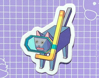 Lowpoly Scuba Cat | Sticker