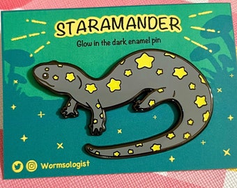 STARAMANDER- Glow in the Dark Salamander Hard Enamel Pin