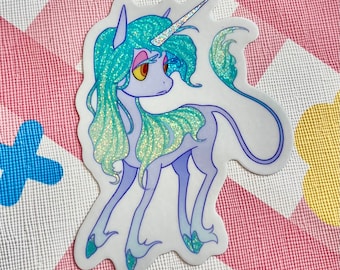 SPARKLY UNICORN Holographic Sticker