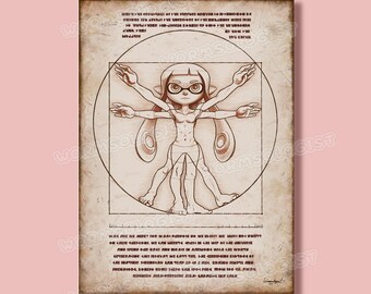 Vitruvian Inkling | Splatoon Cardstock Matte Print