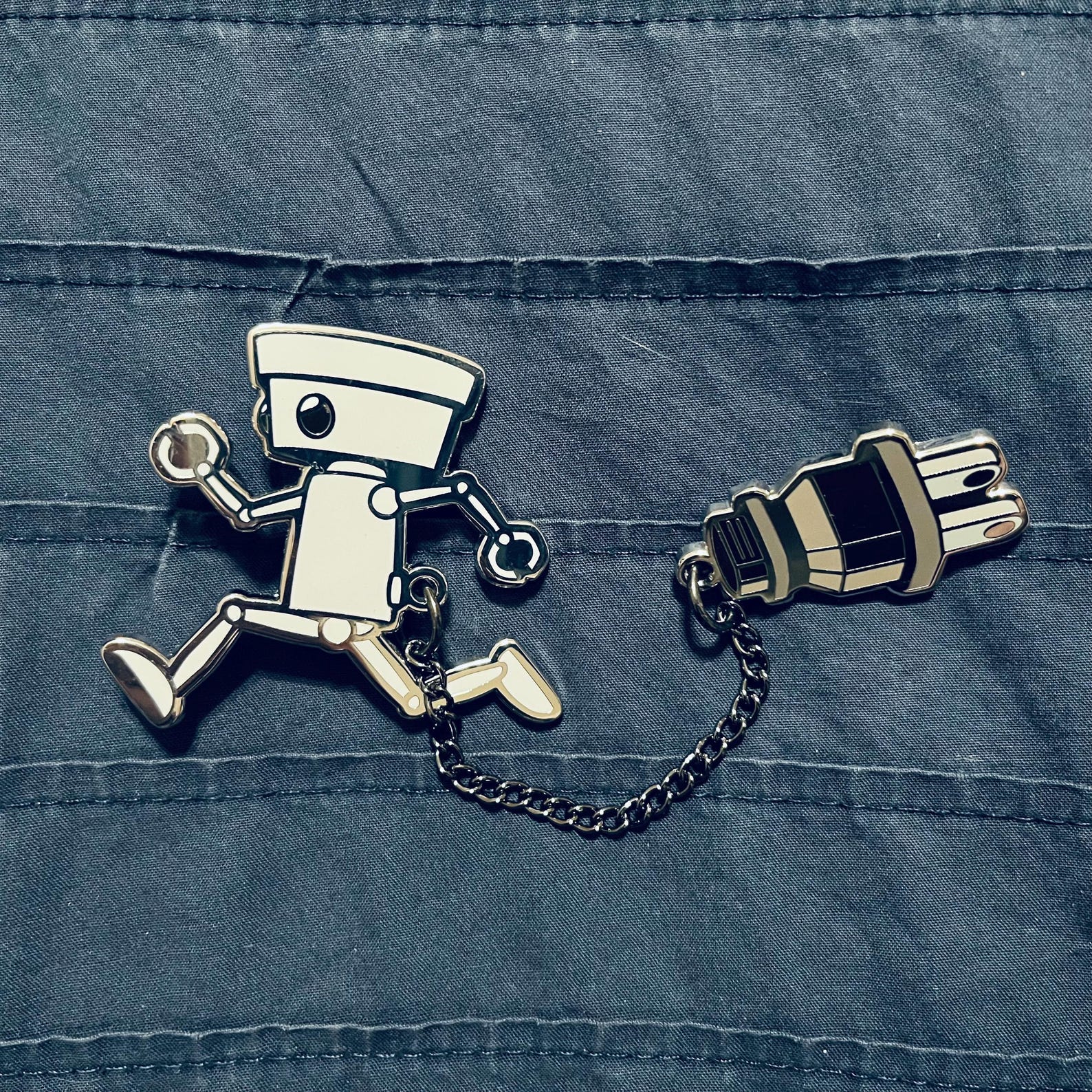 Repo Chibi Pin CHIBI-ROBO! Silver Enamel Pin With Chain - Etsy