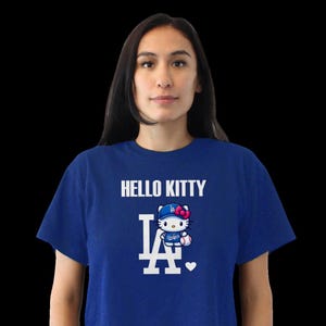 Hello Kitty LA Dodgers unisex t-shirt, blue baseball shirt, world series champions image 5