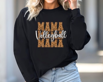 Maglione girocollo Volleyball MAMA, disponibile per QUALSIASI sport. Baseball MAMA, soccer mama, basketball mom, Cheer, Colorguard, ecc. 3 opzioni di colore