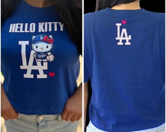 【Ｌ】 Hello Kitty LA Dodgers Tシャツ レア LA Dodgers Hello Kitty MLB Team T-Shirt