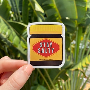 Vegemite Stay Salty Vinyl-Aufkleber, bestes Geschenk, lustiger Aufkleber, wasserdicht und langlebig