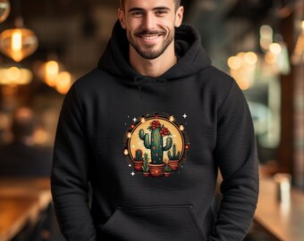 Cactus Sweatshirt, Cute cactus shirt, Cactus with lights and roses