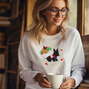 Scotty dog Sweatshirt, Scottish terrier, cute Christmas Scotty dog