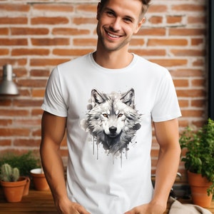 Wolf T-Shirt, Wolf shirt, Watercolor wolf tee