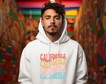 California Hooded Sweatshirt, Cali sweater, Retro California Hoodie